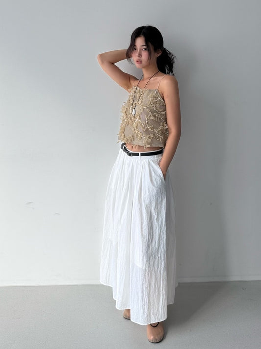 B143 Airy Swing Skirt (w/ belt)