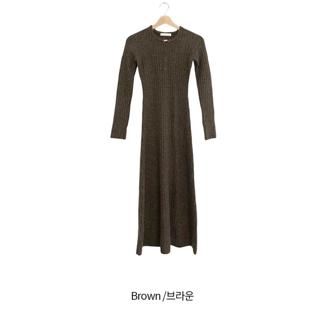 PS101 Long-Sleeve Rib Knit Dress
