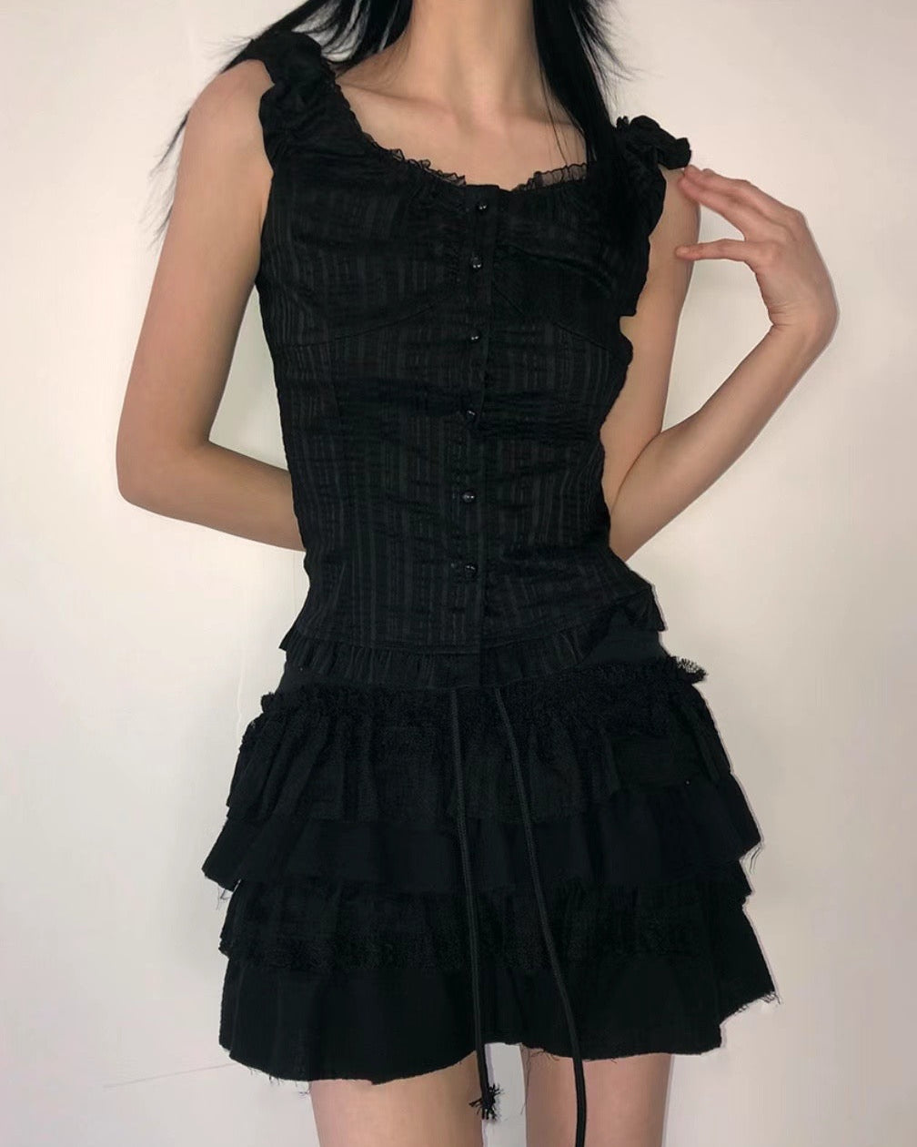 T103 Ruffles Strap Tank