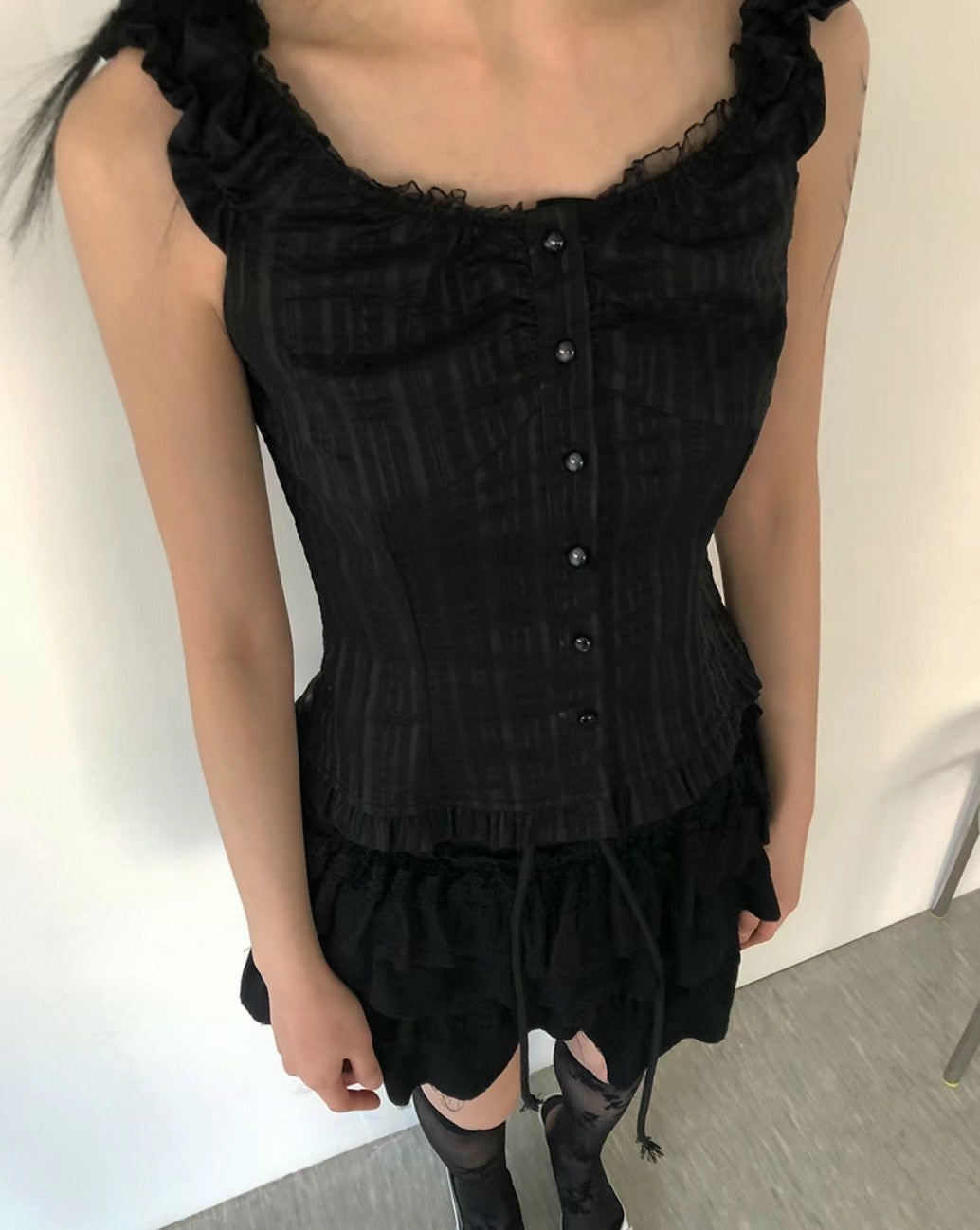 T103 Ruffles Strap Tank