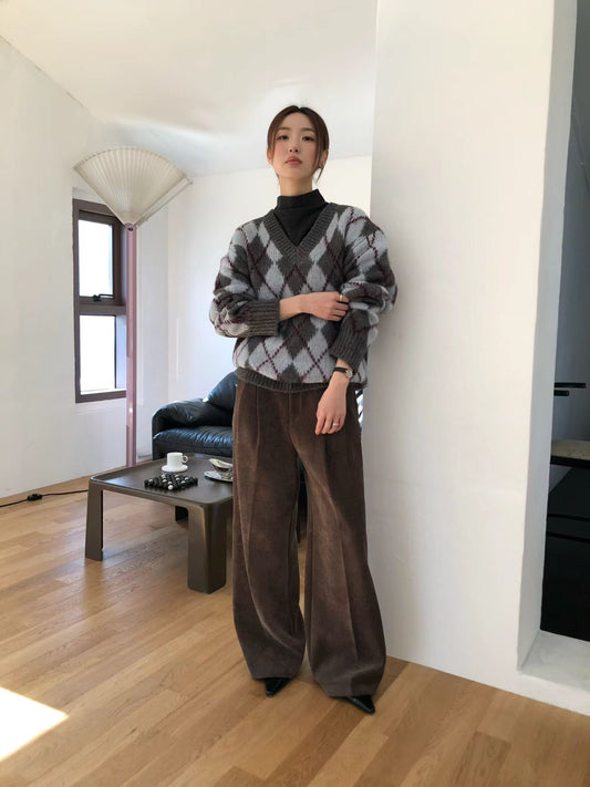 T164 Oxford Argyle Knit