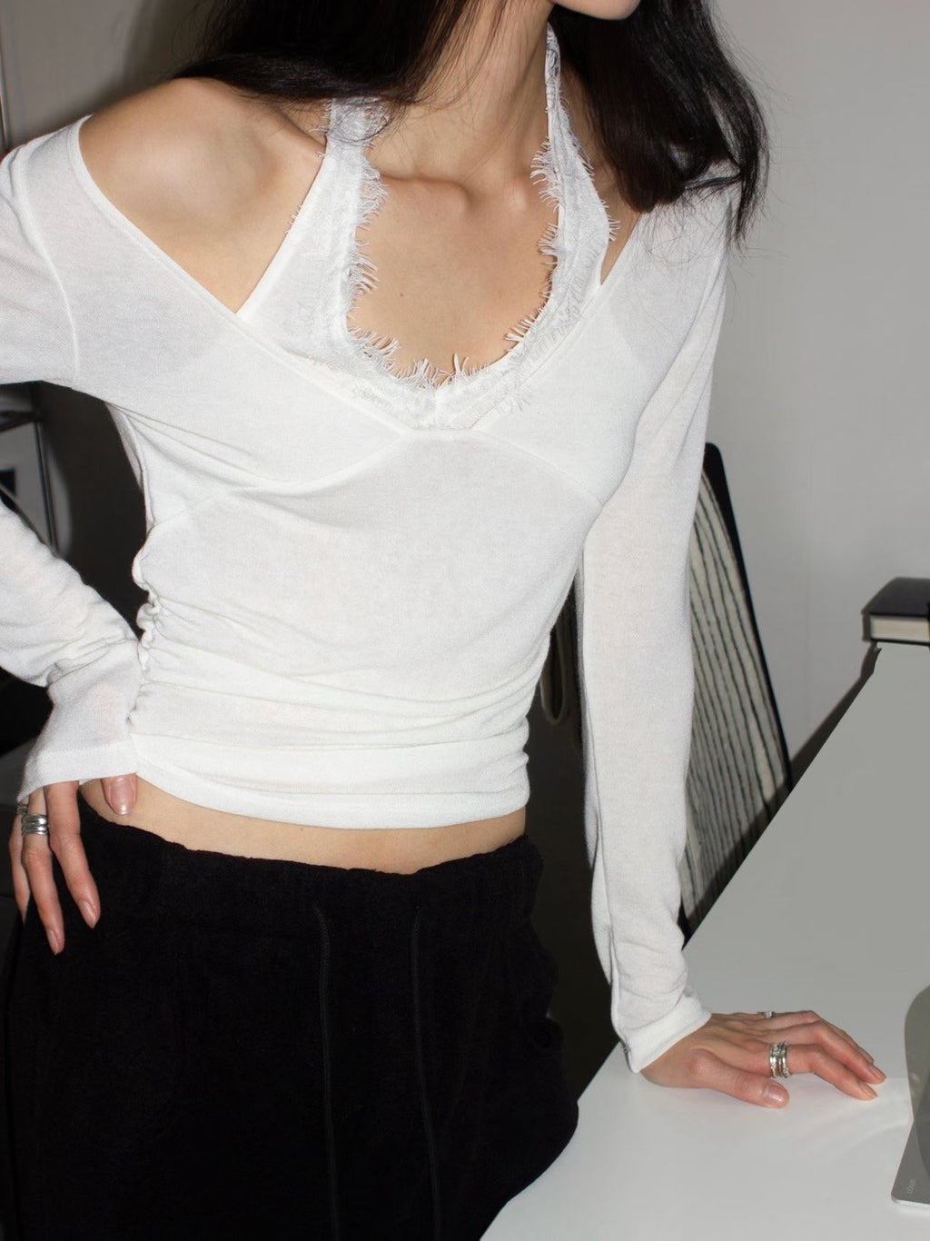 T171 Soft Signal Lace Top