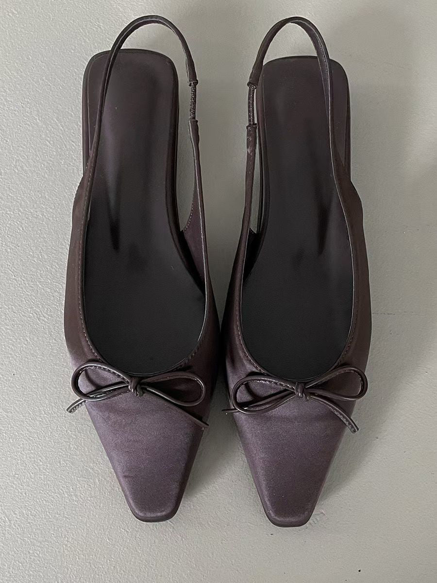 F134 Satin Trace Slingbacks