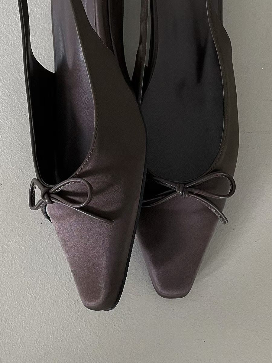 F134 Satin Trace Slingbacks