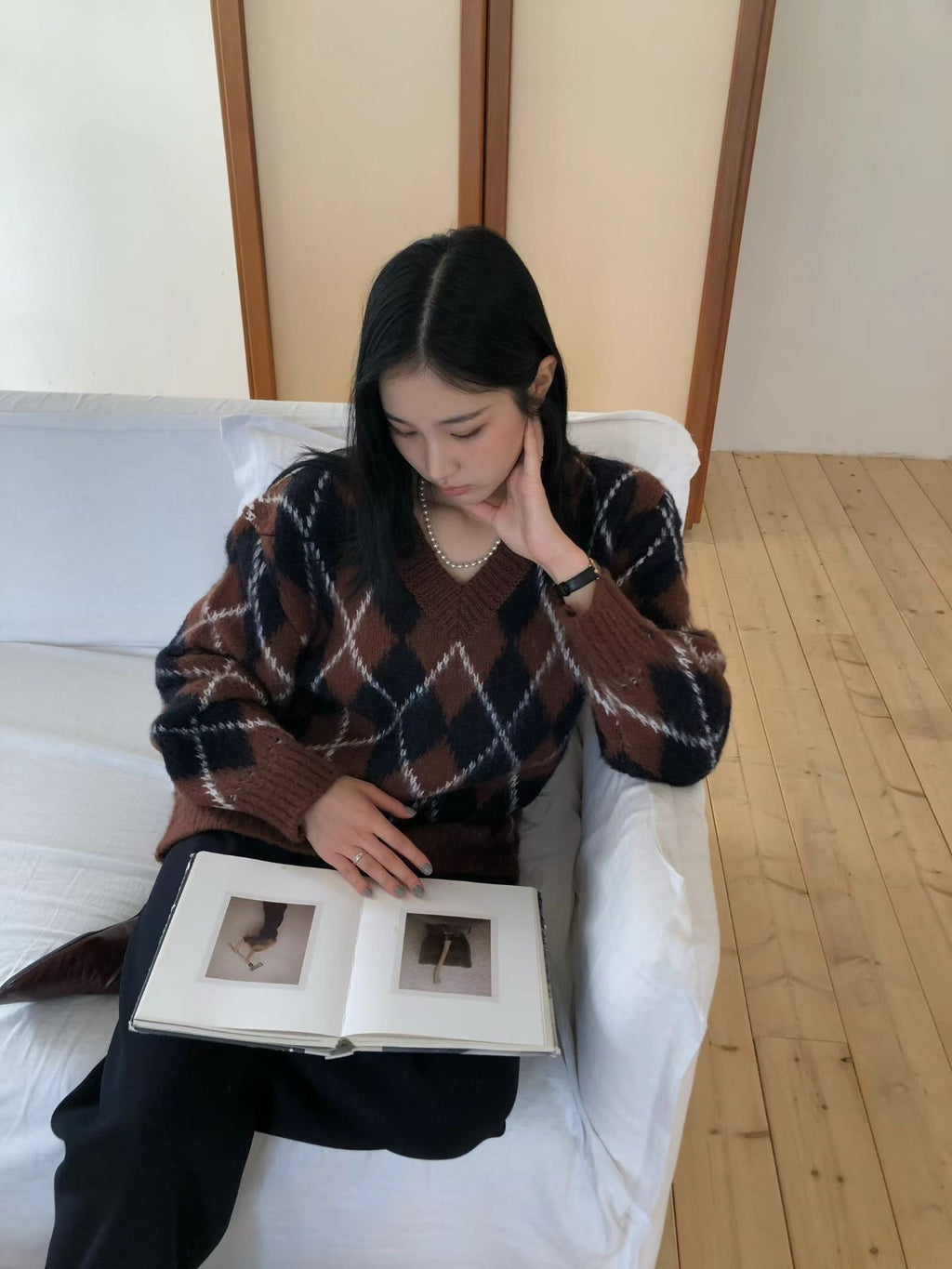 T164 Oxford Argyle Knit