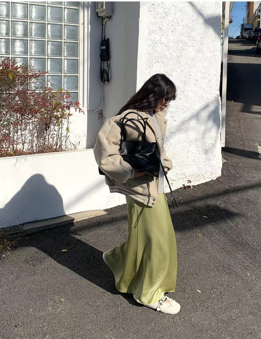 B166 Soft Motion Satin Skirt