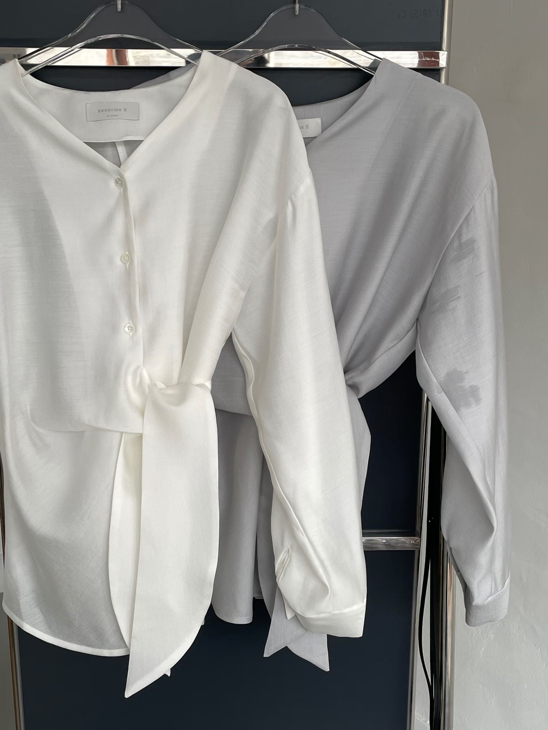 T187 Soft Tie Blouse