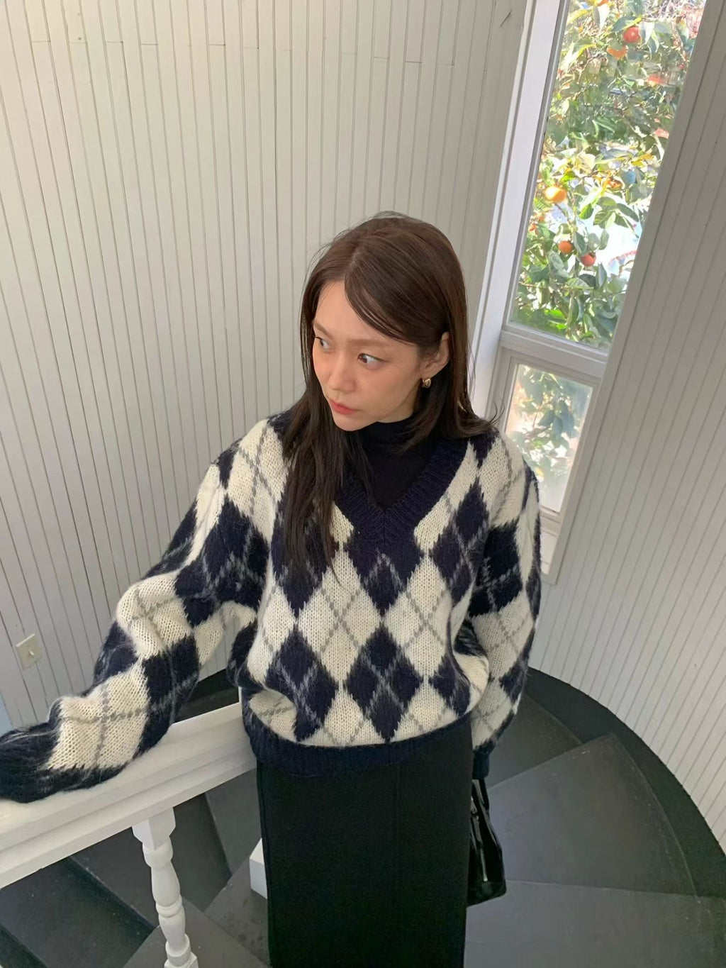 T164 Oxford Argyle Knit