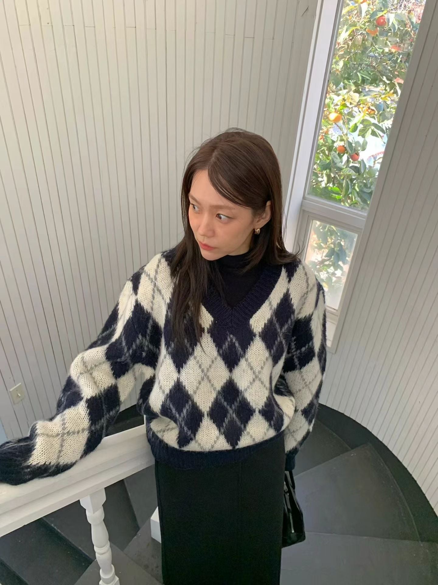 T164 Oxford Argyle Knit