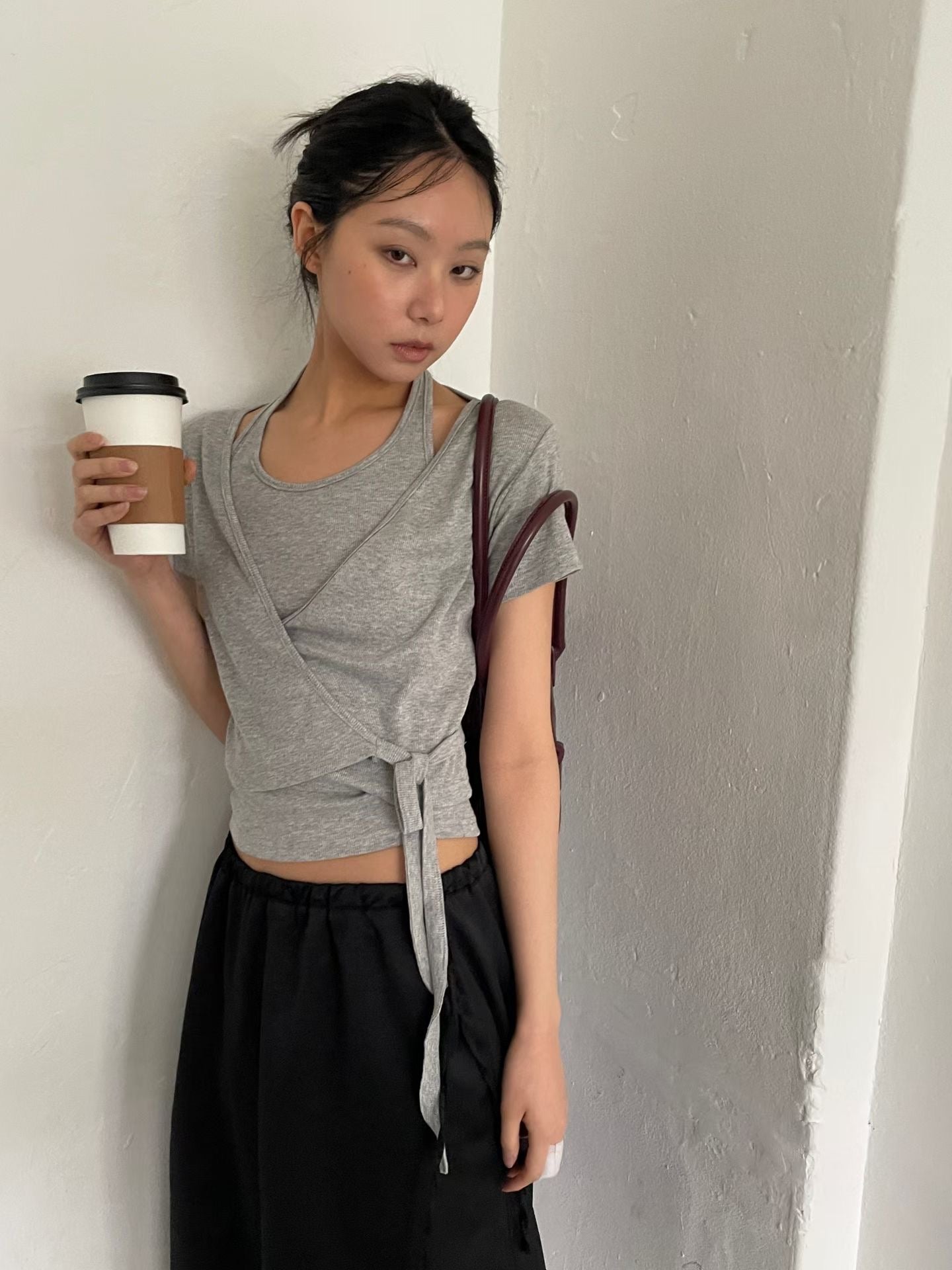 T197 Layers Wrap Tee