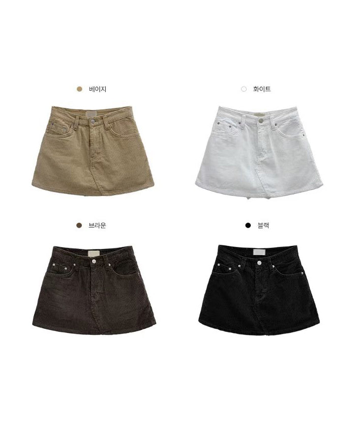 B165 Velour Line Cord Skort