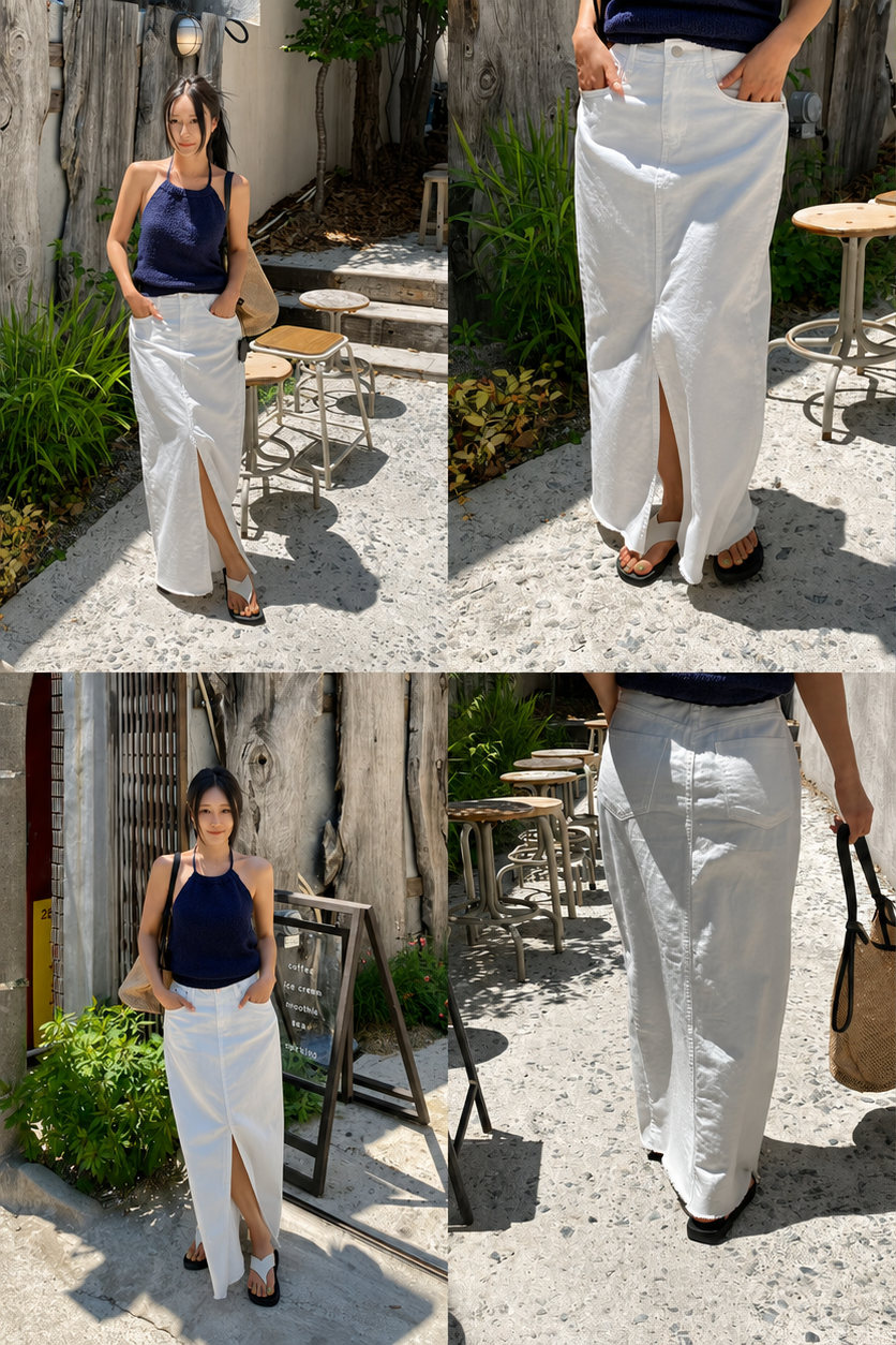B196 Sunline Denim Skirt