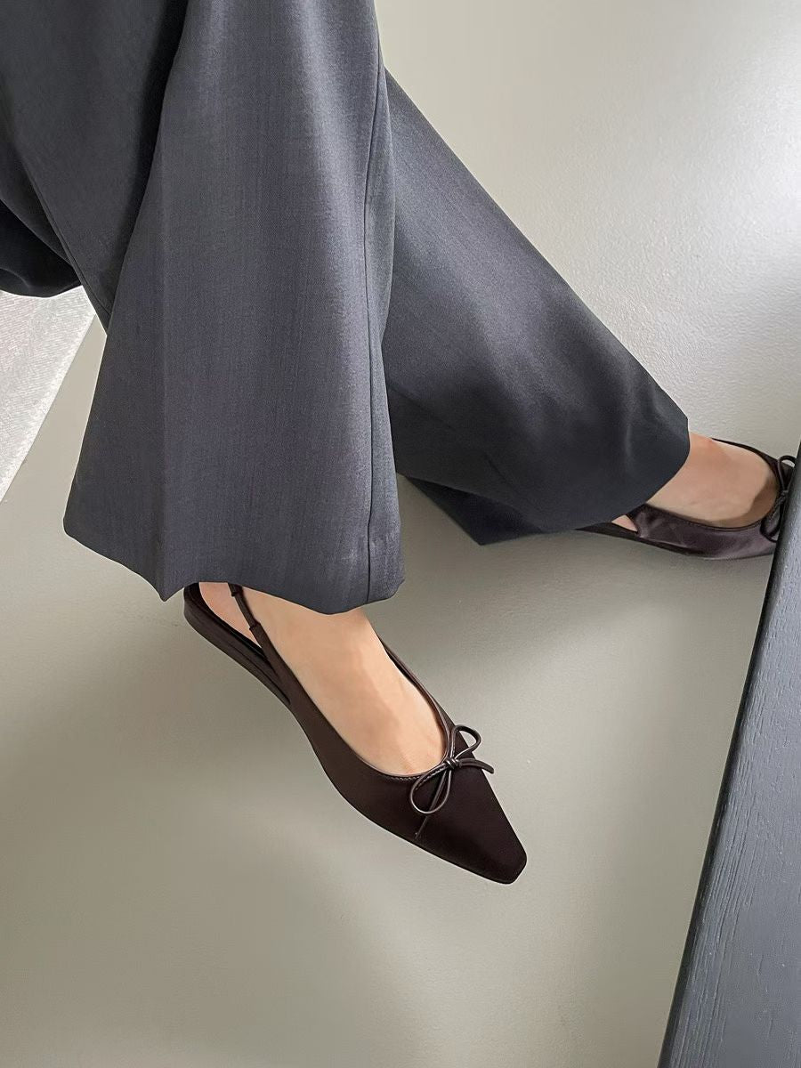 F134 Satin Trace Slingbacks