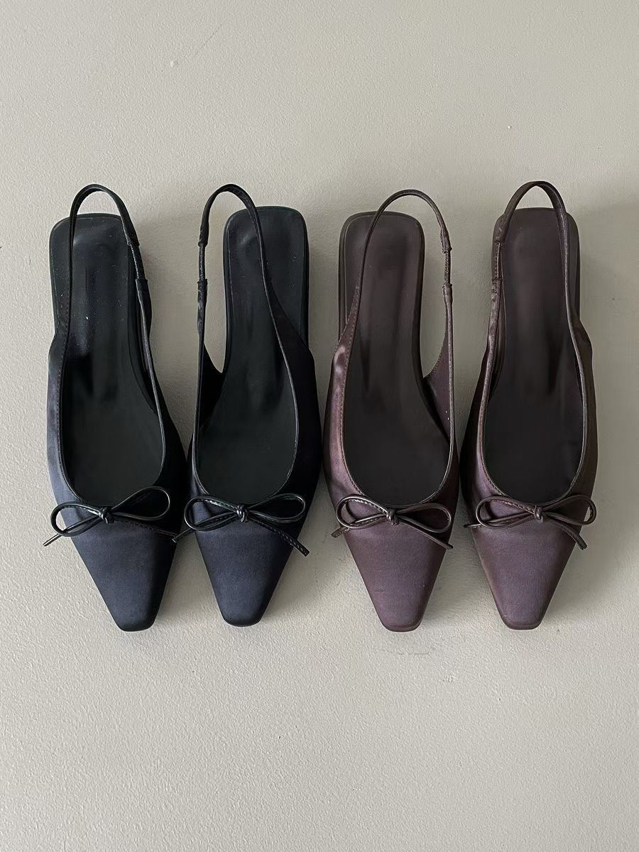 F134 Satin Trace Slingbacks