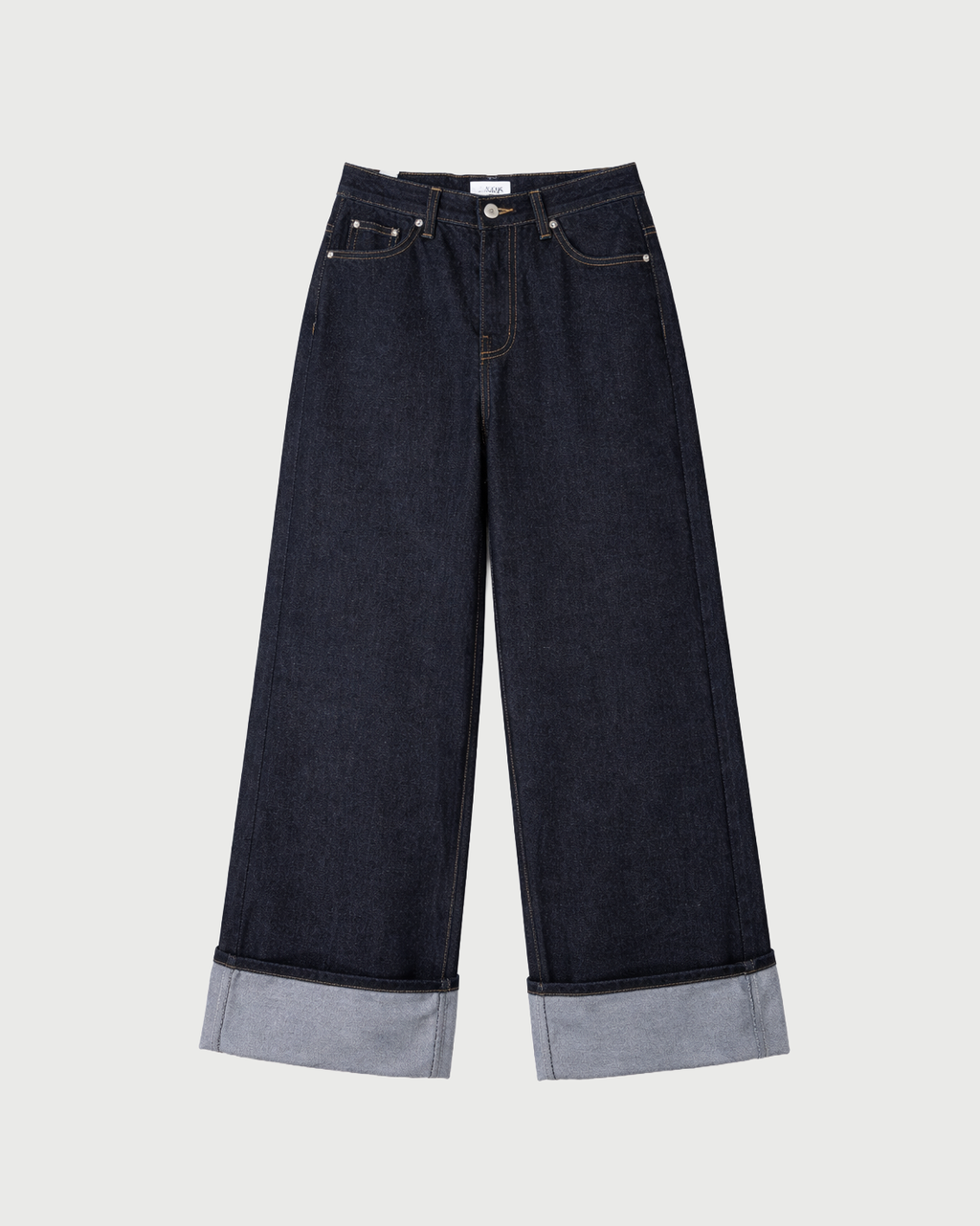 B164 Turn-Up Wide Jeans