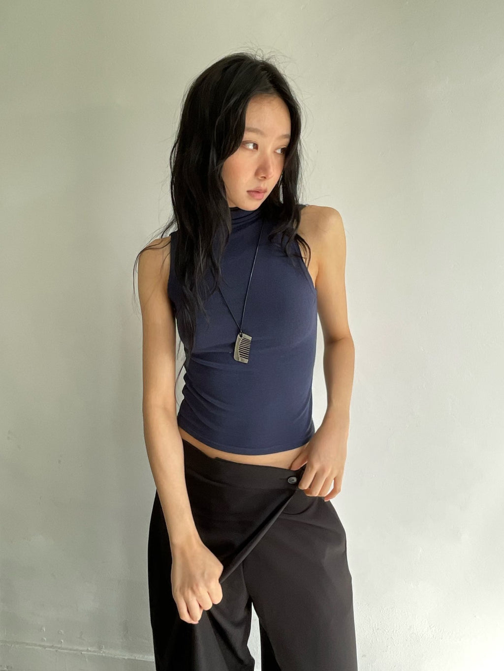 B203 Layered Cut-Out Turtleneck Top product image 3