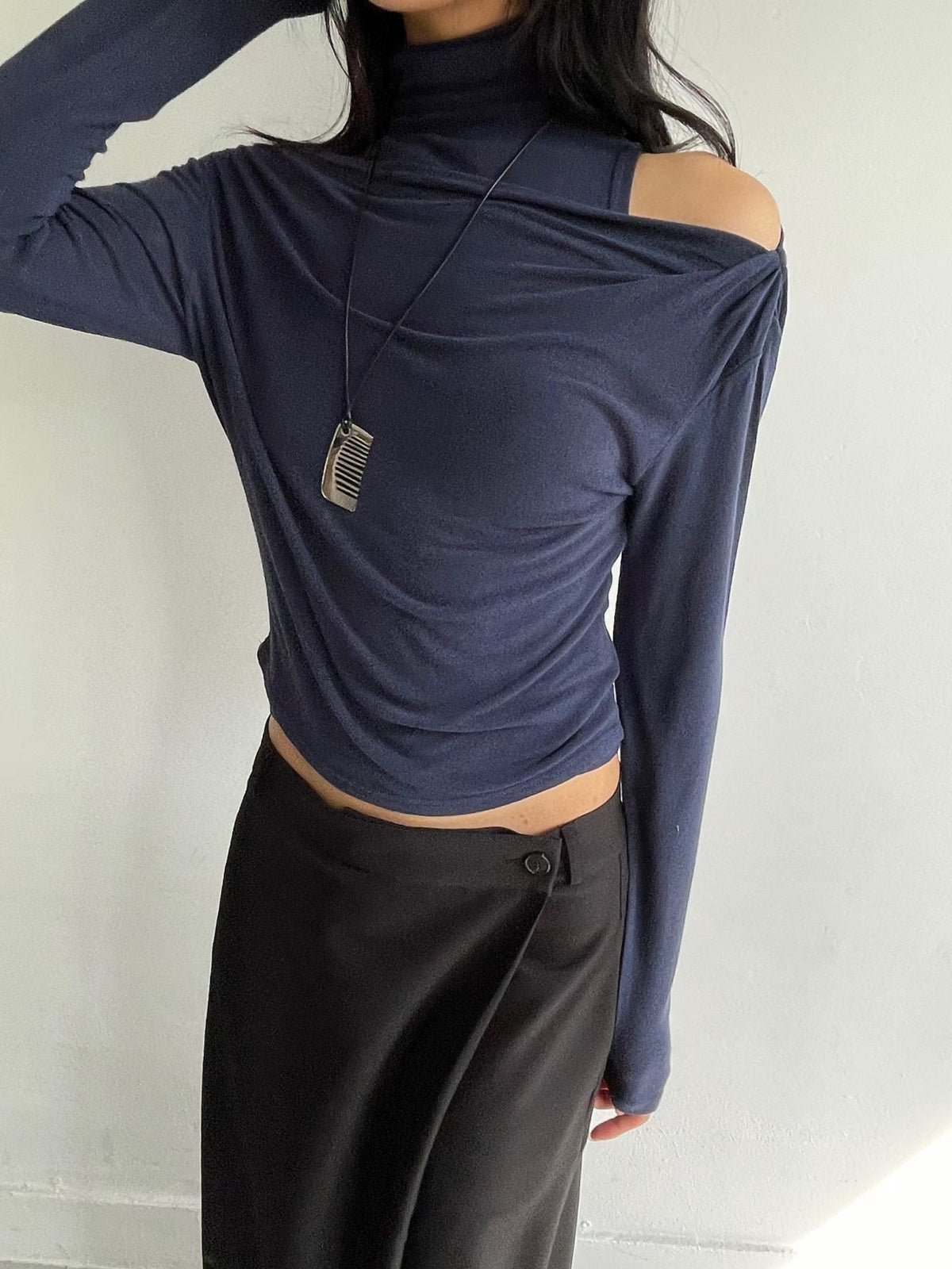 B203 Layered Cut-Out Turtleneck Top product image 4