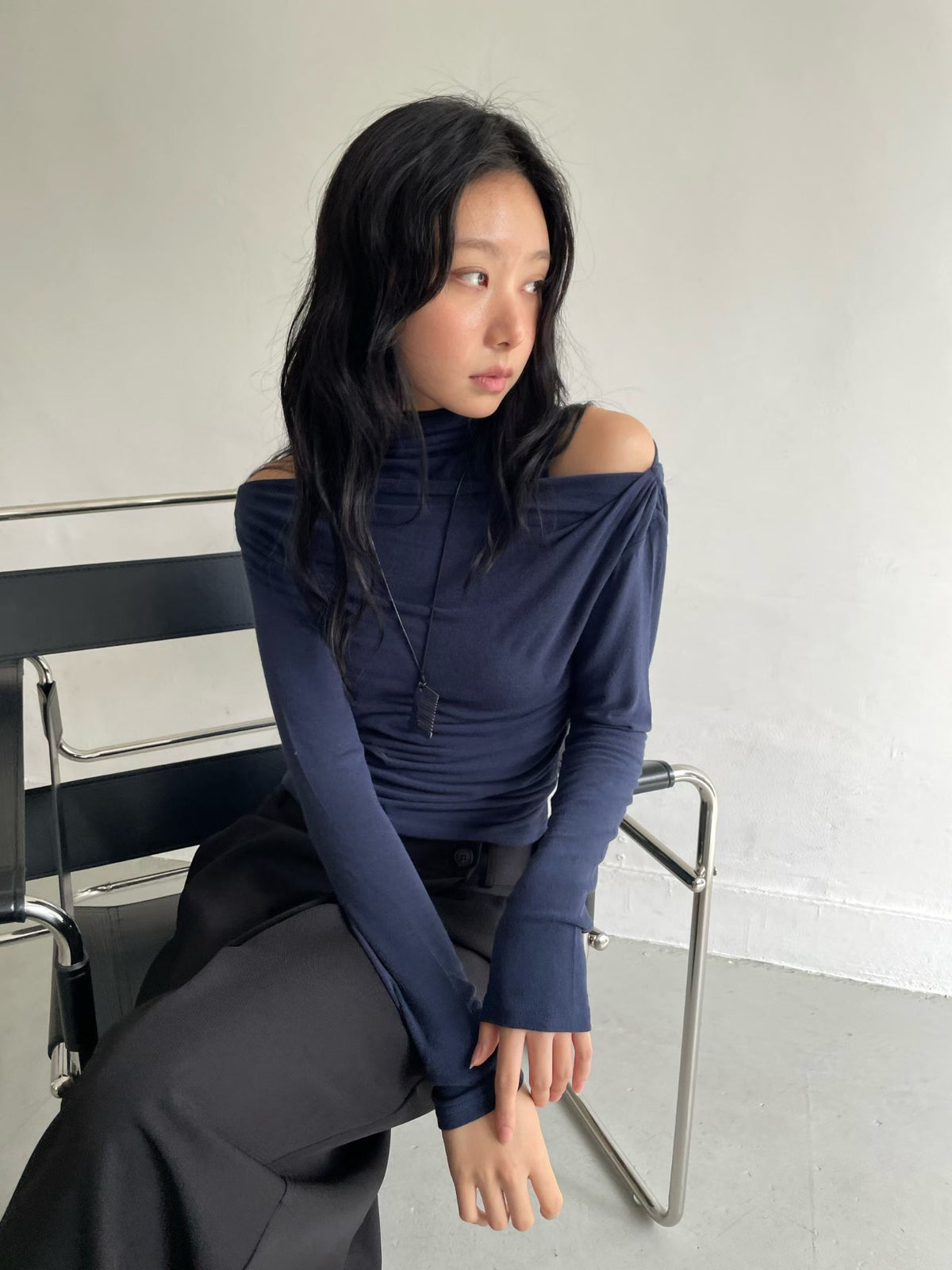 B203 Layered Cut-Out Turtleneck Top product image 8