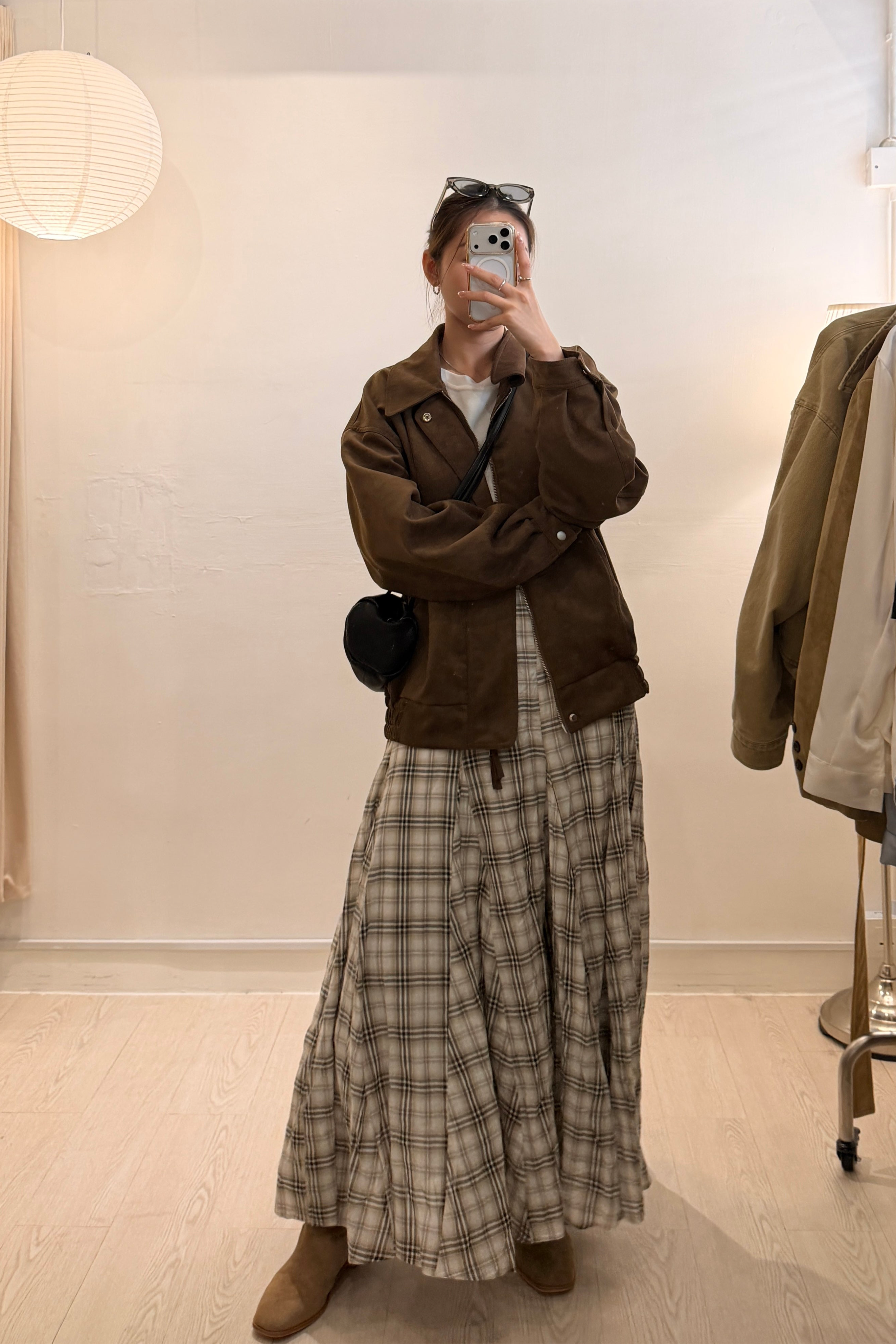 B168 Volume Checked Skirt