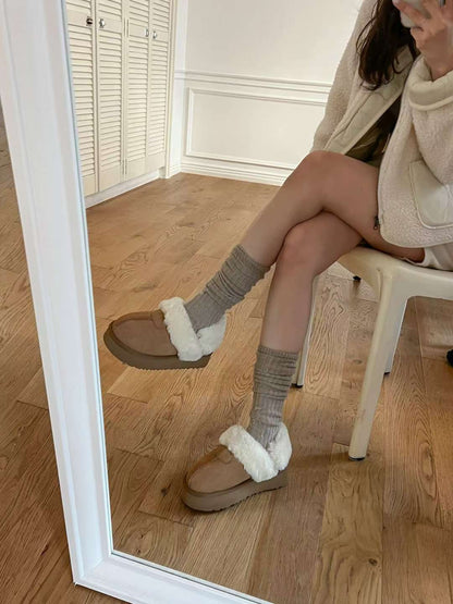 F106 Fuzzy Warm Slippers w/ Strap