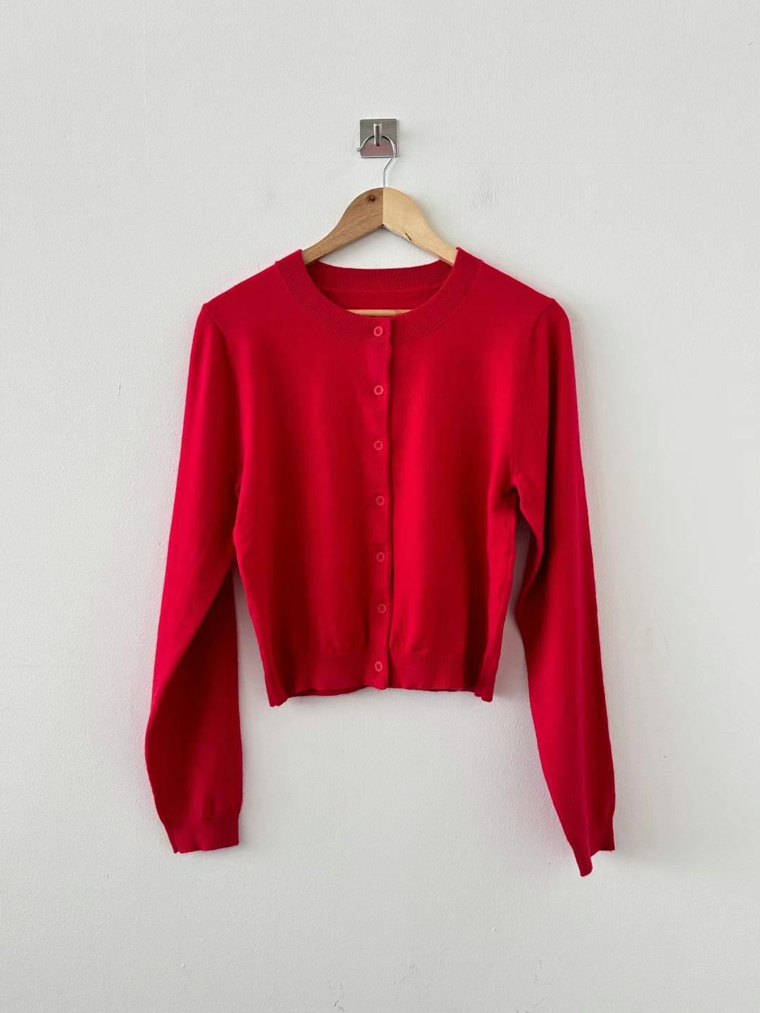 U102 Red Classy Cardigan