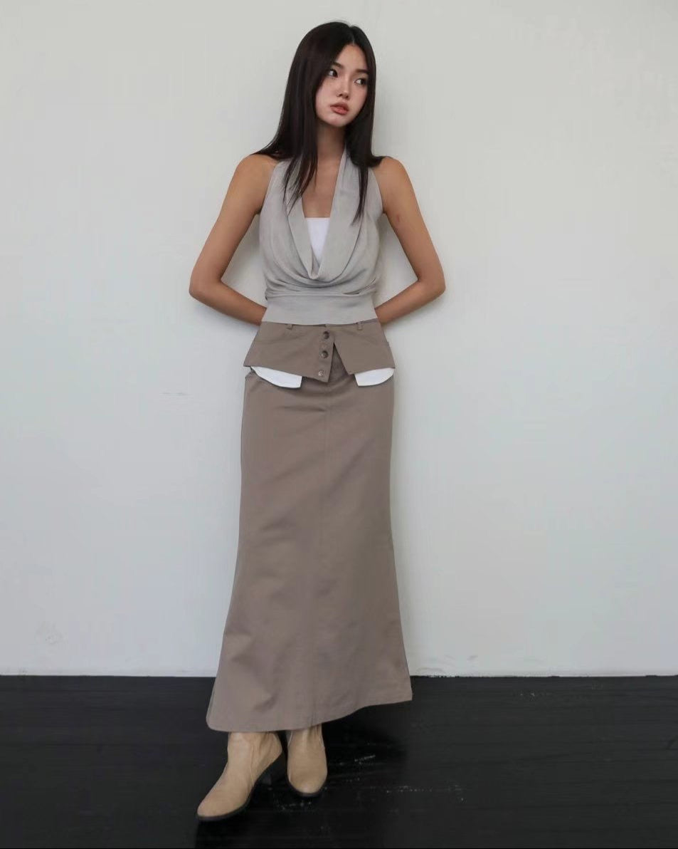 T153 Draped Braid Tank