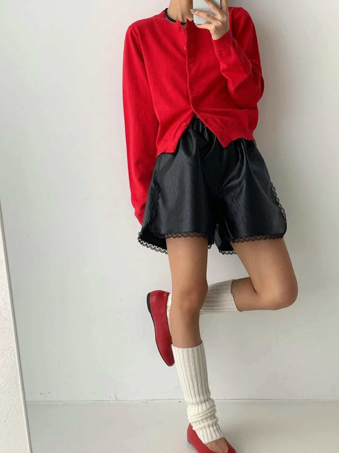 U102 Red Classy Cardigan