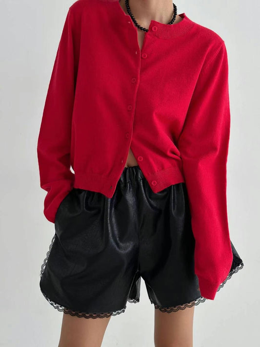 U102 Red Classy Cardigan