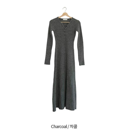 PS101 Long-Sleeve Rib Knit Dress