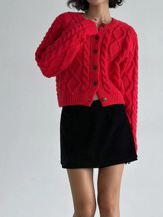 U103 Twist Weave Cardigan