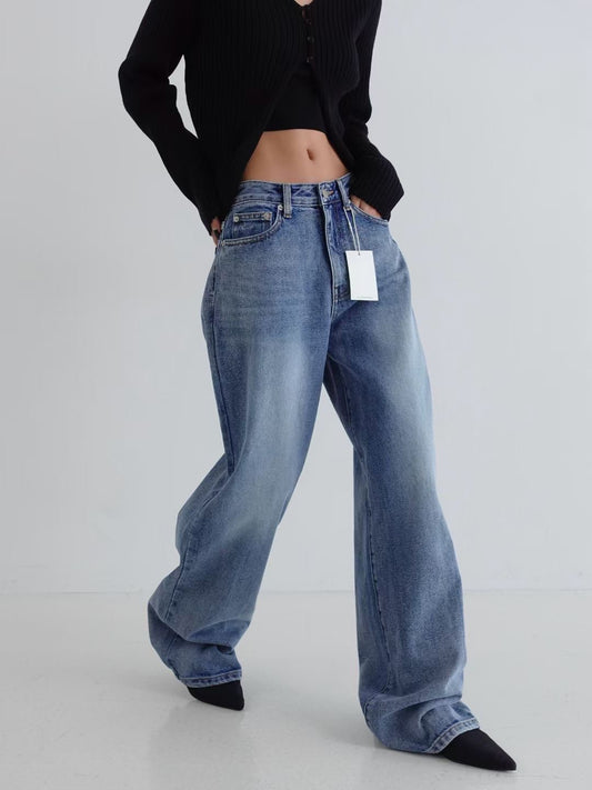 B109 Washed Straight-Leg Denim Jeans