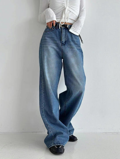 B111 Side Split Wide Leg Jeans