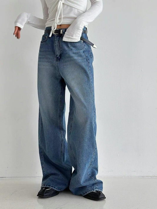 B111 Side Split Wide Leg Jeans