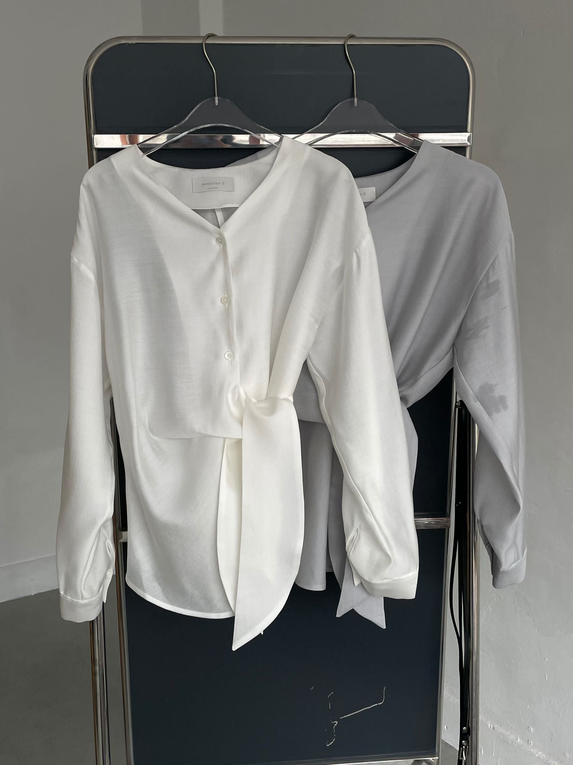 T187 Soft Tie Blouse