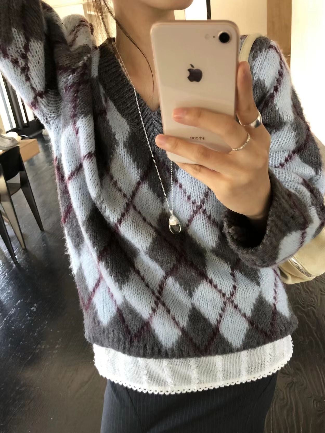 T164 Oxford Argyle Knit