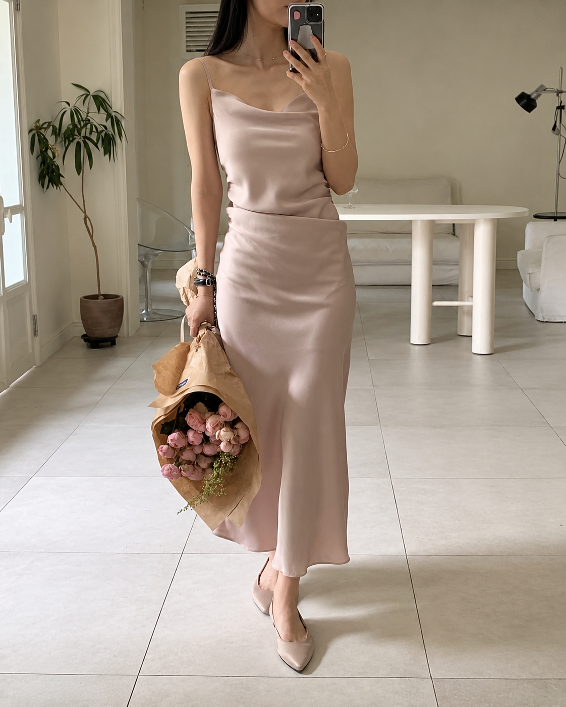 PS115 Satin Form Dress