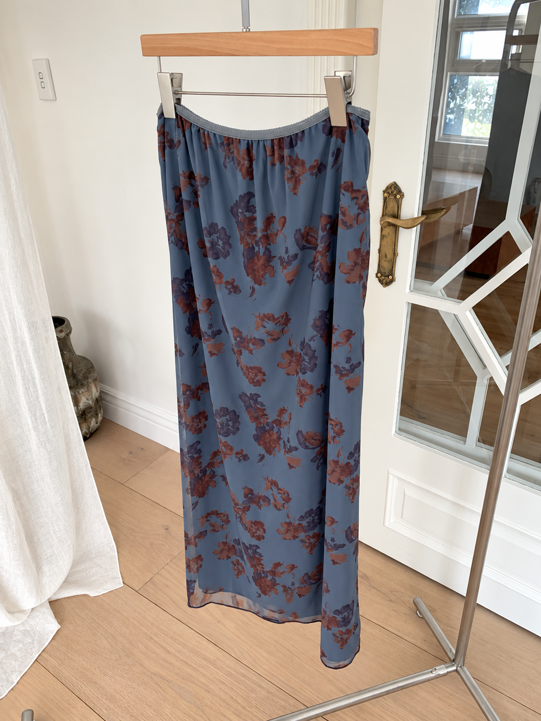 B204 Faded Bloom Skirt - Blue product view