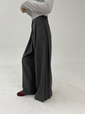 B207 Side Fold Tailored Pants - Charcoal side view