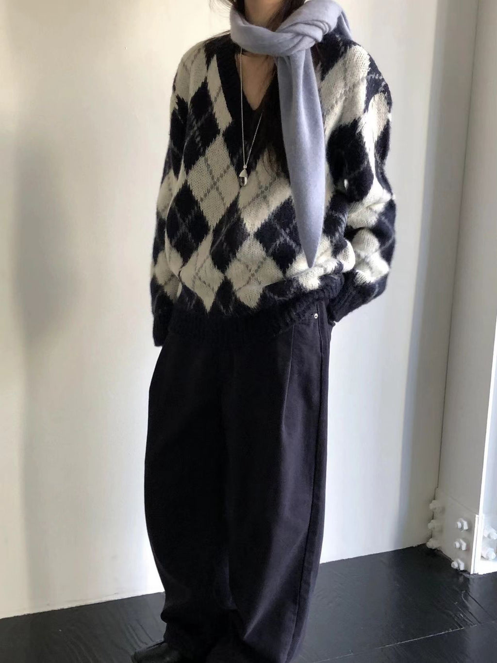 T164 Oxford Argyle Knit