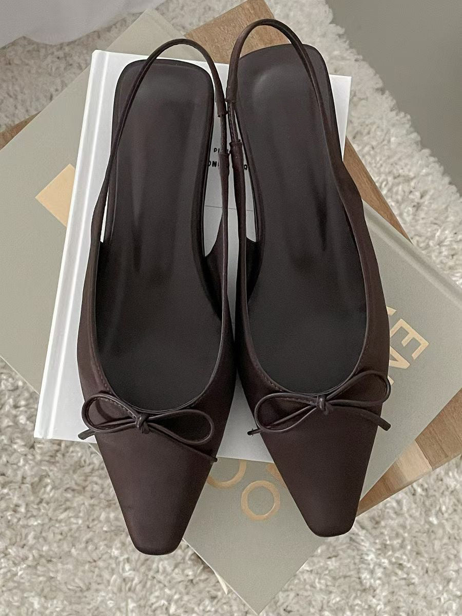 F134 Satin Trace Slingbacks