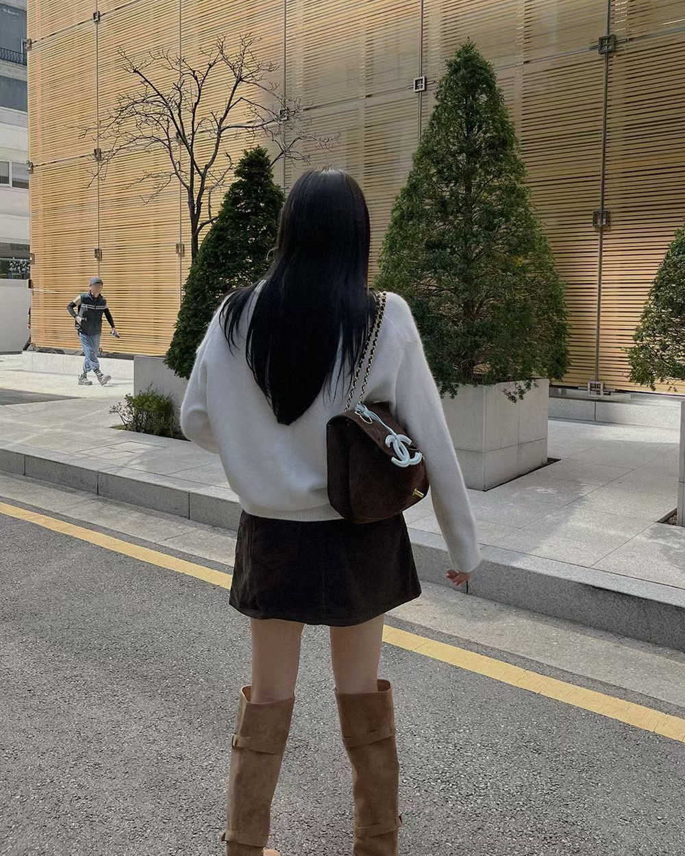 B165 Velour Line Cord Skort