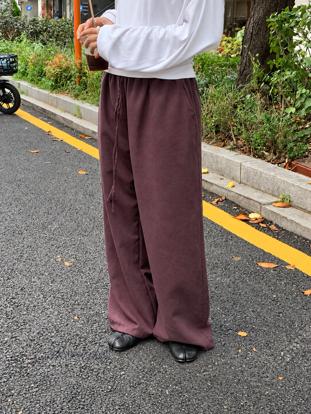 B203 Suede Tailored Pants