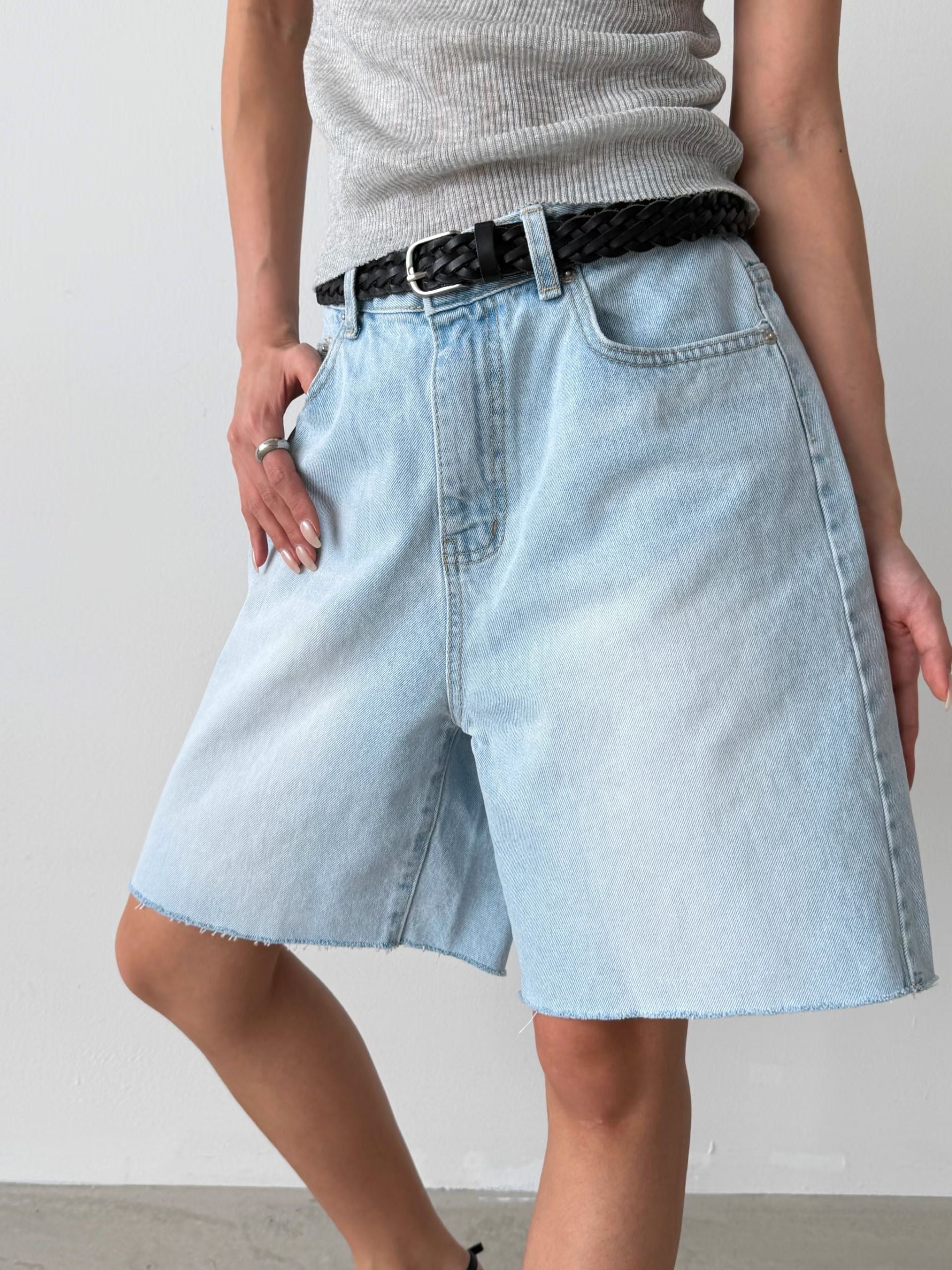 B188 Haze Denim Shorts