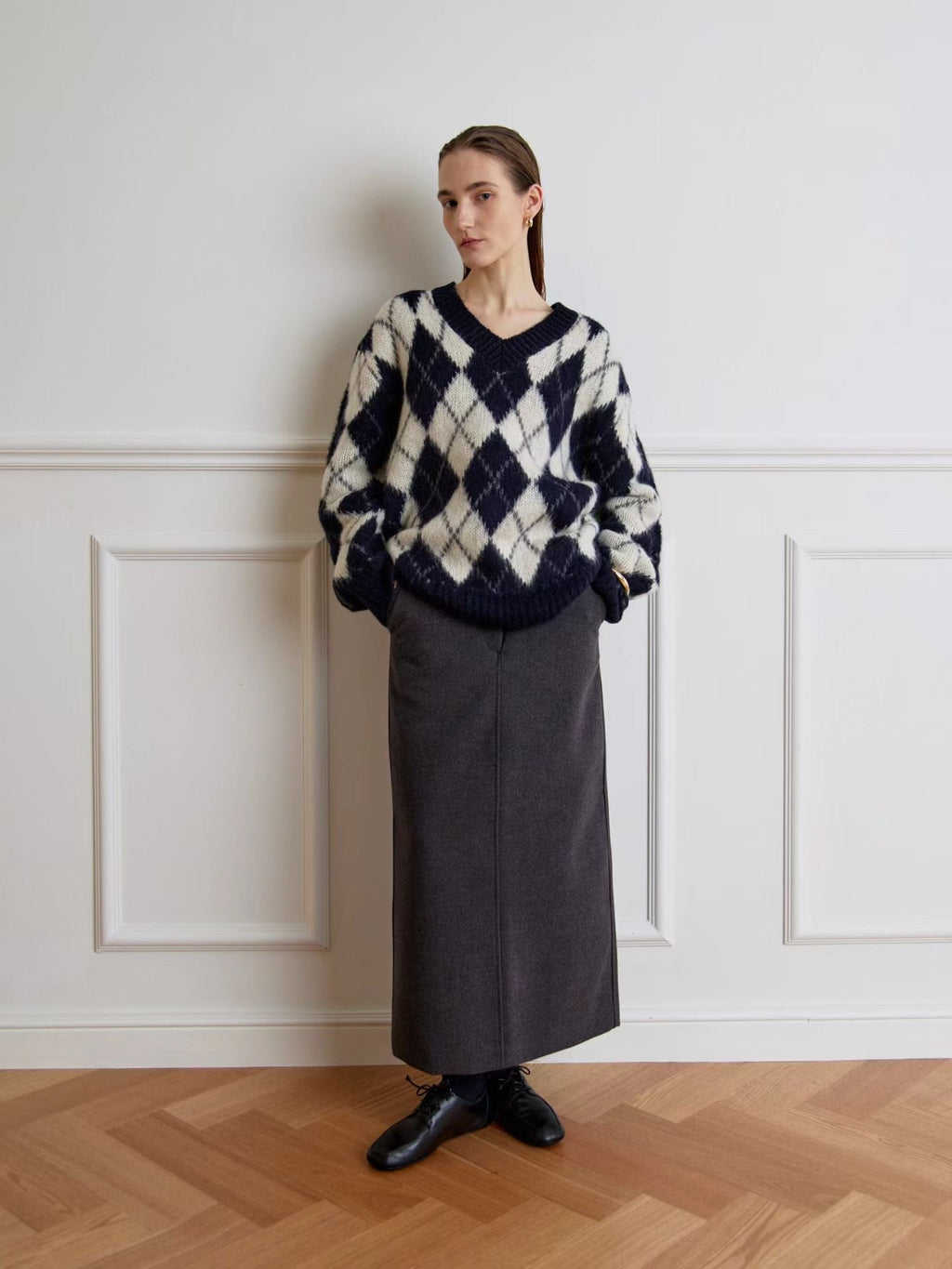 T164 Oxford Argyle Knit