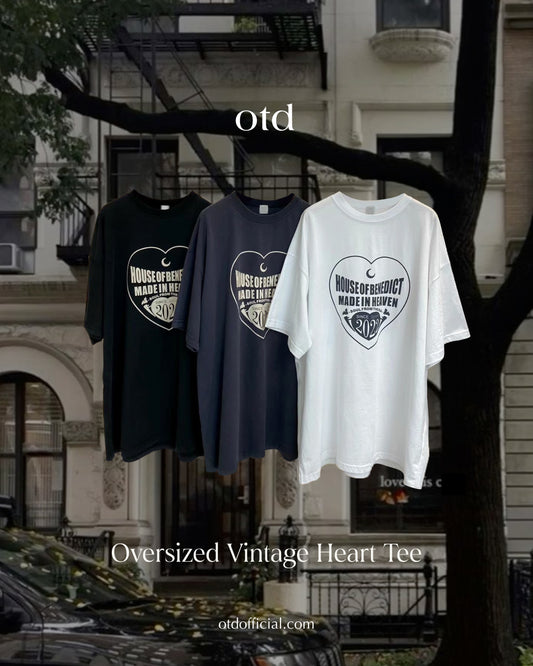 T108 Oversized Vintage Heart Tee