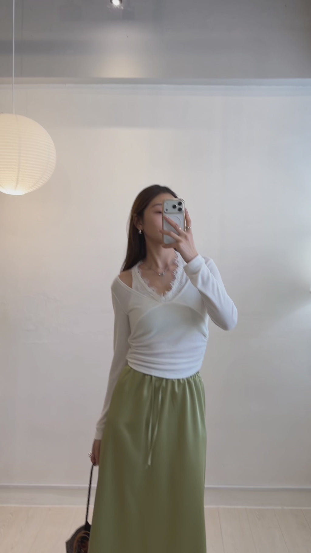 B166 Soft Motion Satin Skirt