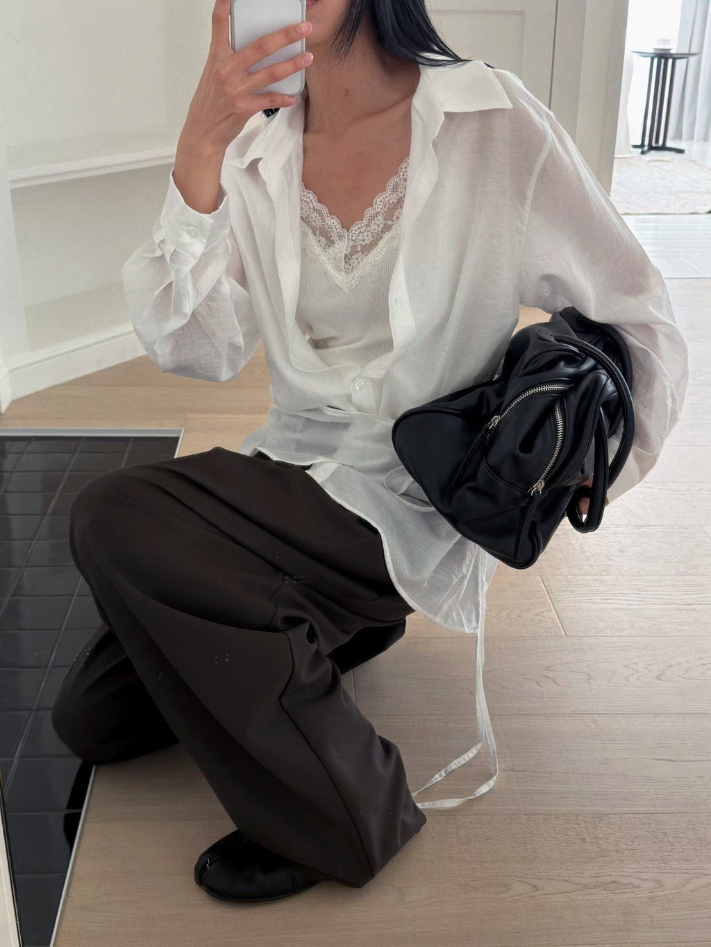 U145 Wrapline Shirt - White styled