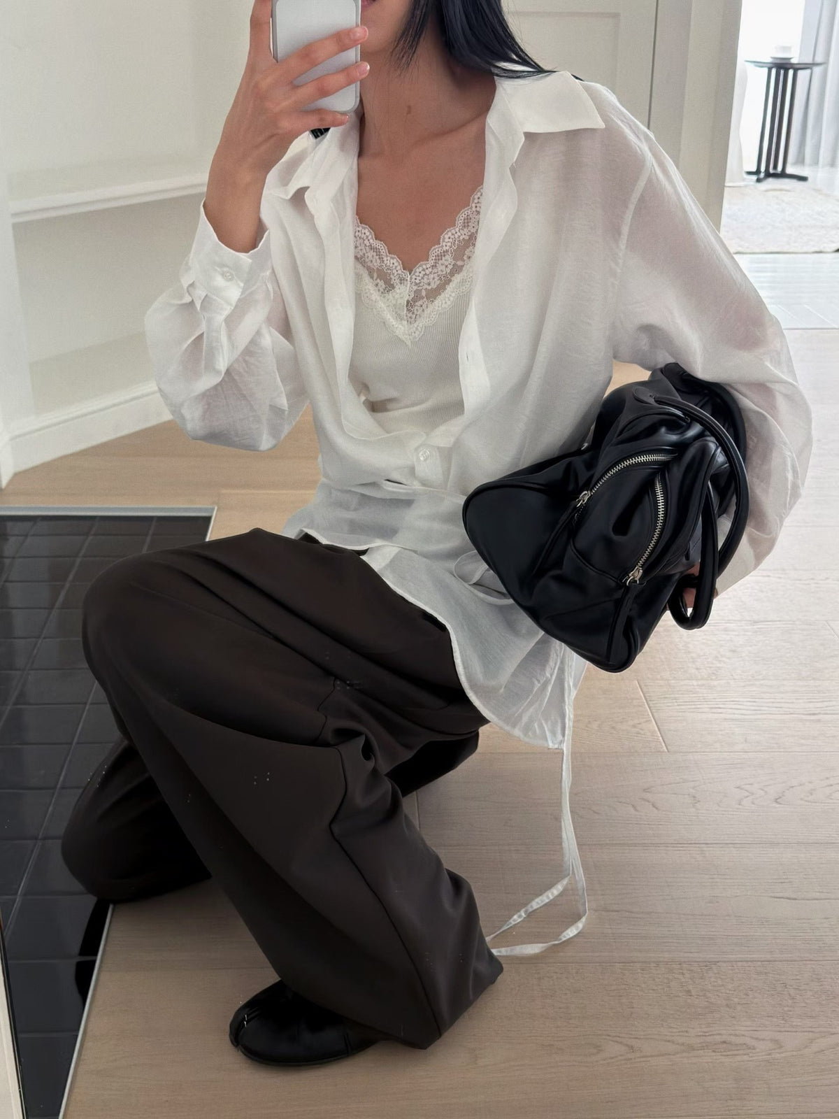 U145 Wrapline Shirt - White styled